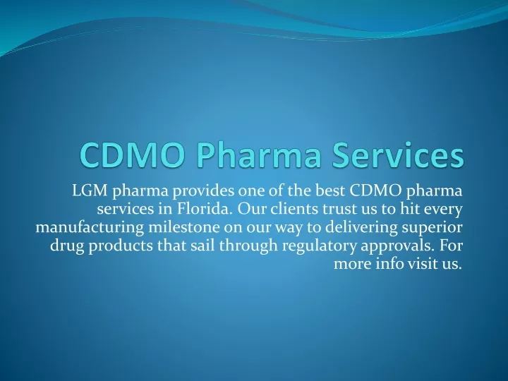 cdmo pharma services