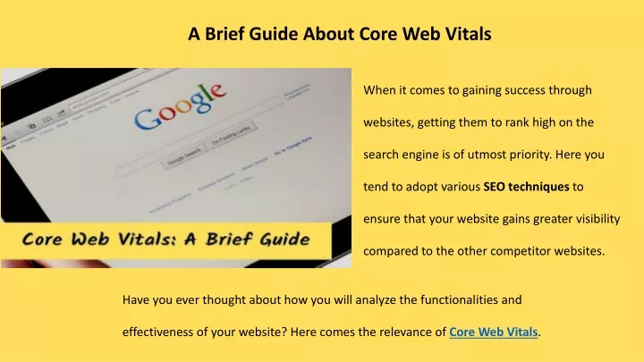 a brief guide about core web vitals