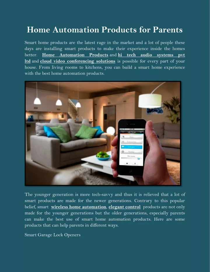 home automation products for parents