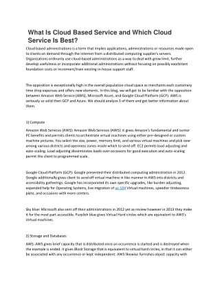 what is cloud based service and which cloud