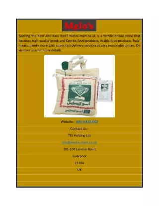 Abu Kass Rice  Melos-mart.co.uk