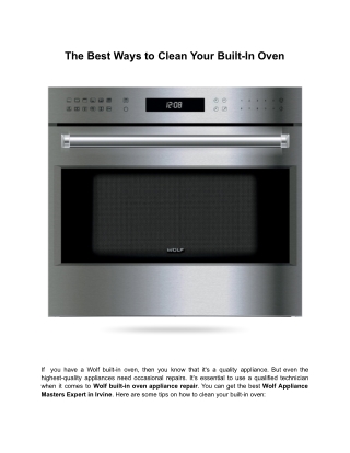 The Best Ways to Clean Your Built-In Oven