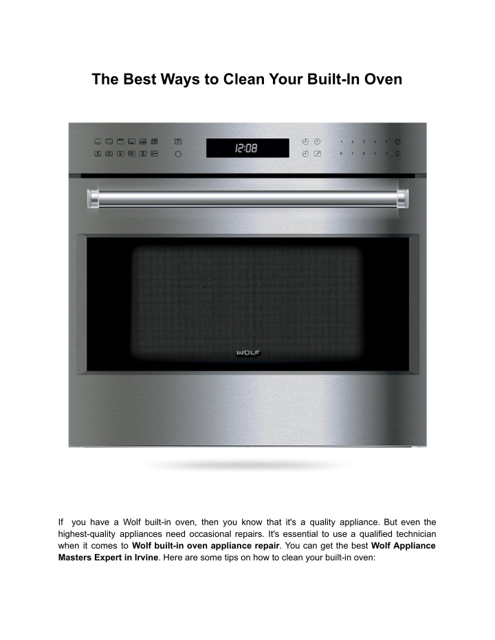 the best ways to clean your built in oven