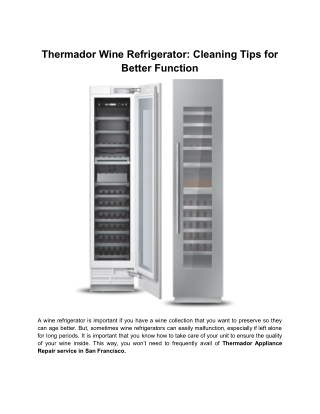 Thermador Wine Refrigerator_ Cleaning Tips for Better Function