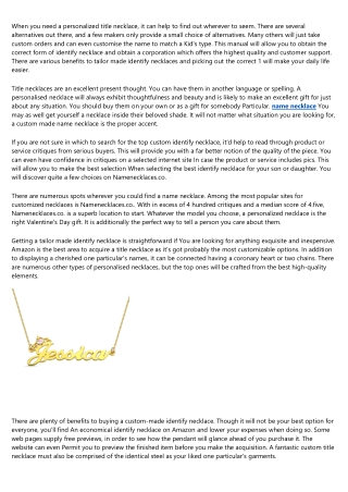 when you need a personalized title necklace