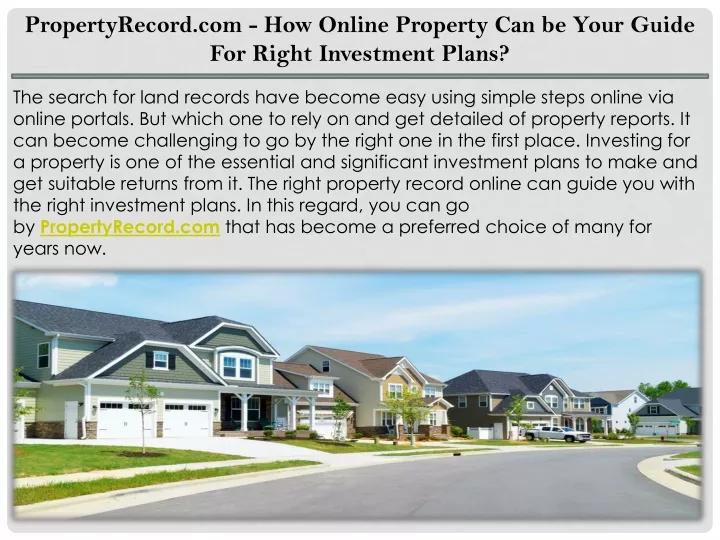 propertyrecord com how online property