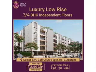 Luxury Low Rise | 3/4 BHK Independent Floors | Birla Navya