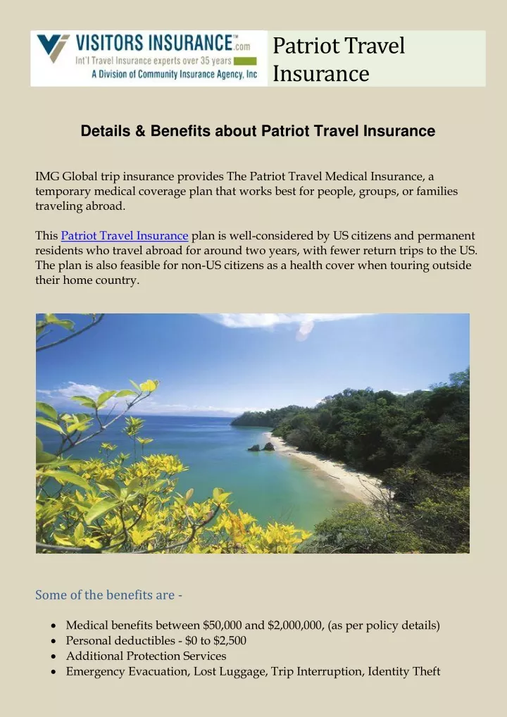 patriot travel insurance
