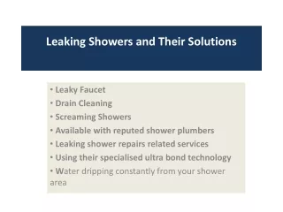 leaking showers and their solutions