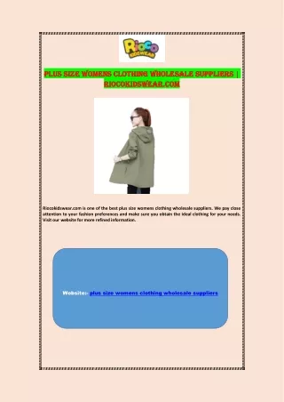 Plus Size Womens Clothing Wholesale Suppliers | Riocokidswear.com