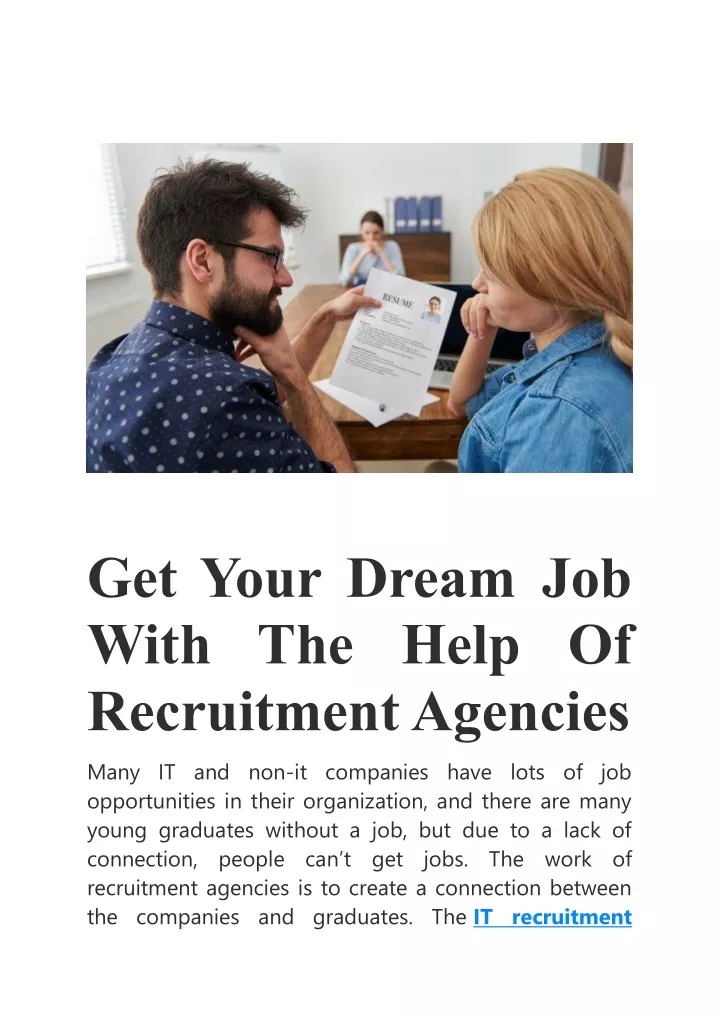 get your dream job with the help of recruitment