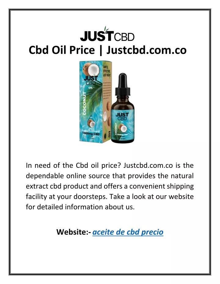 cbd oil price justcbd com co