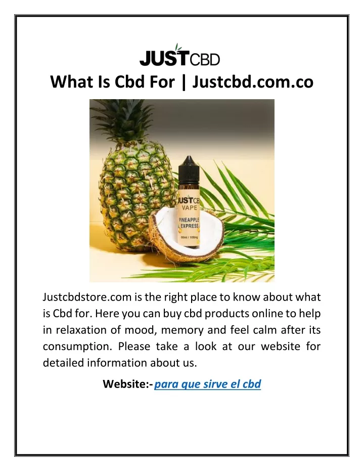 what is cbd for justcbd com co