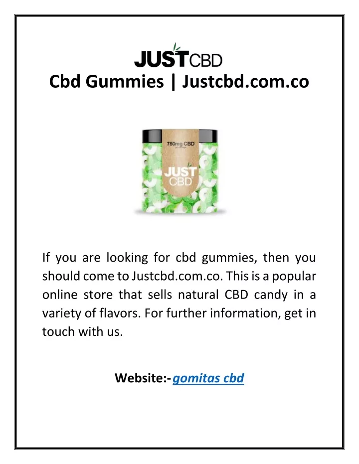 cbd gummies justcbd com co