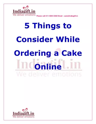 5 Things To Consider While Ordering A Cake Online