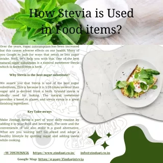 How Stevia is Used in Food items