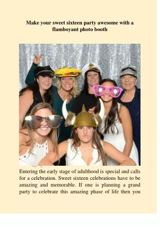 Make your sweet sixteen party awesome with a flamboyant photo booth