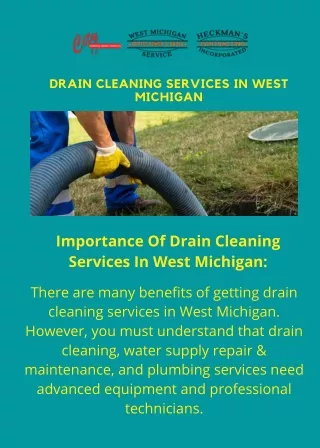 The Reliable Drain Cleaning Services In West Michigan by WMSSD