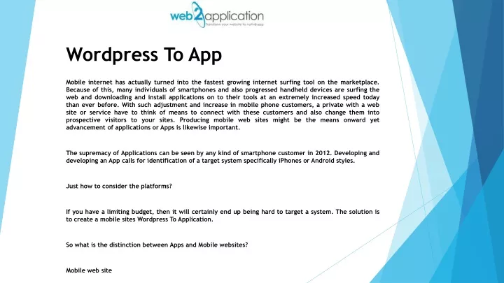 wordpress to app