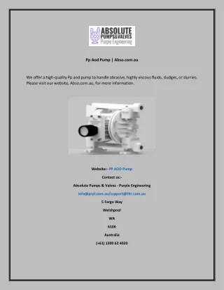 Pp Aod Pump  Abso.com