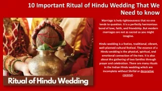 10 Important Ritual of Hindu Wedding That We Need to know