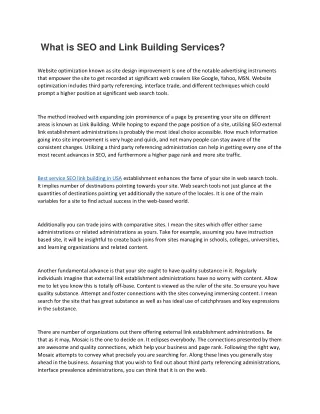 what is seo and link building services