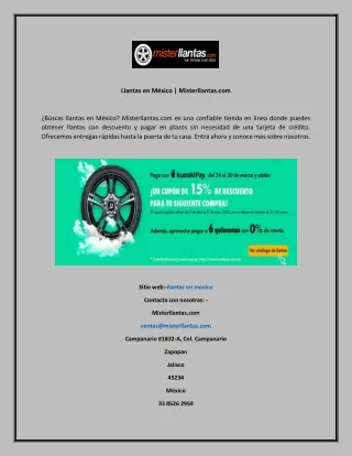 llantas en m xico misterllantas com