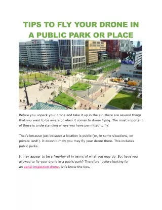 tips to fly your drone in a public park or place