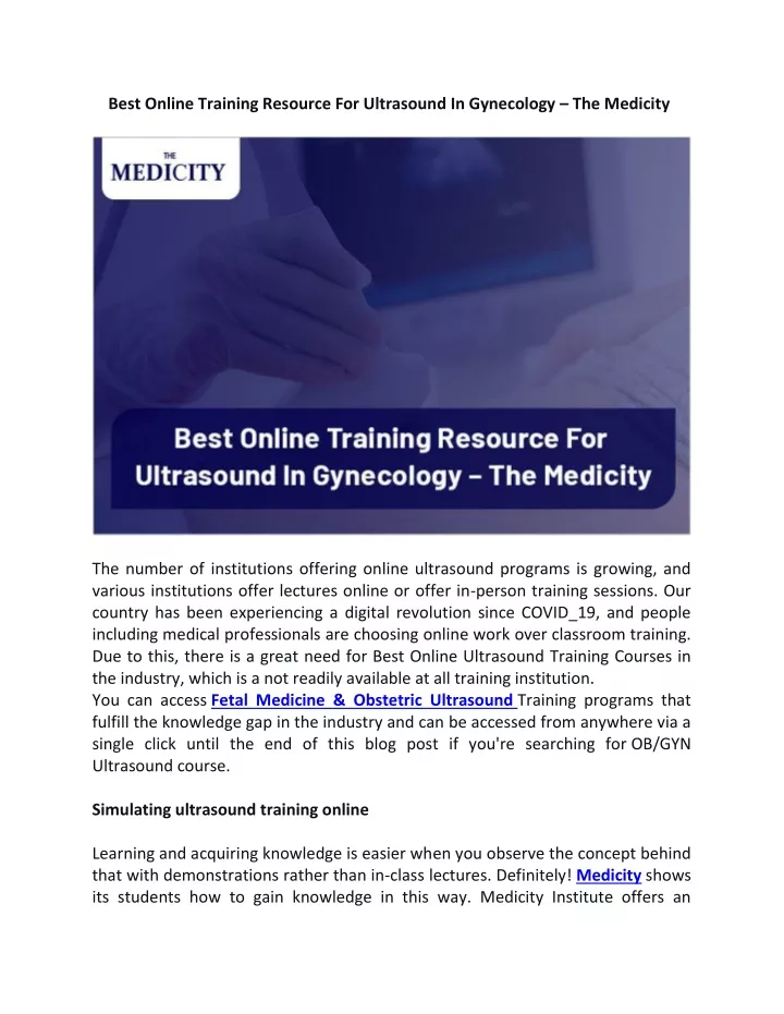 best online training resource for ultrasound