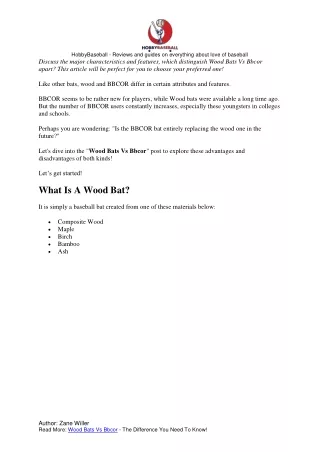 Wood Bats Vs Bbcor - The Difference You Need To Know!