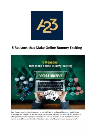 5 Reasons that Make Online Rummy Exciting