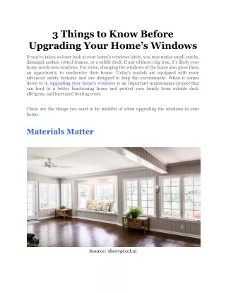 3 things to know before upgrading your home