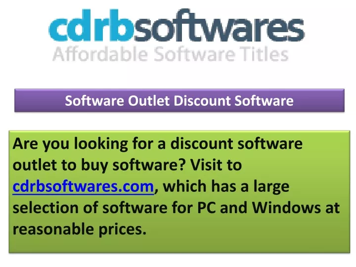 software outlet discount software