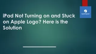ipad not turning on and stuck on apple logo here is the solution