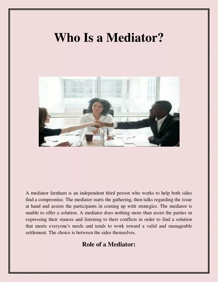 who is a mediator