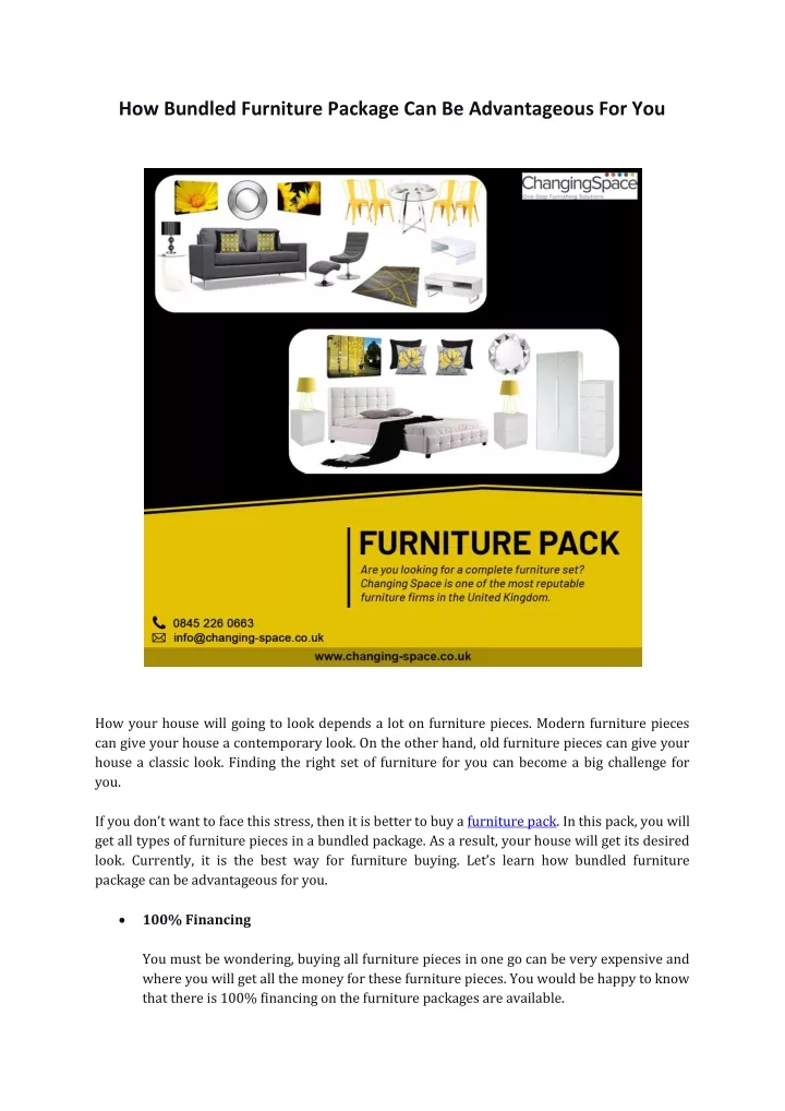 how bundled furniture package can be advantageous