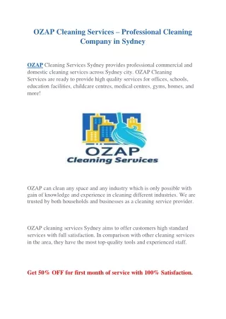 ozap cleaning services professional cleaning