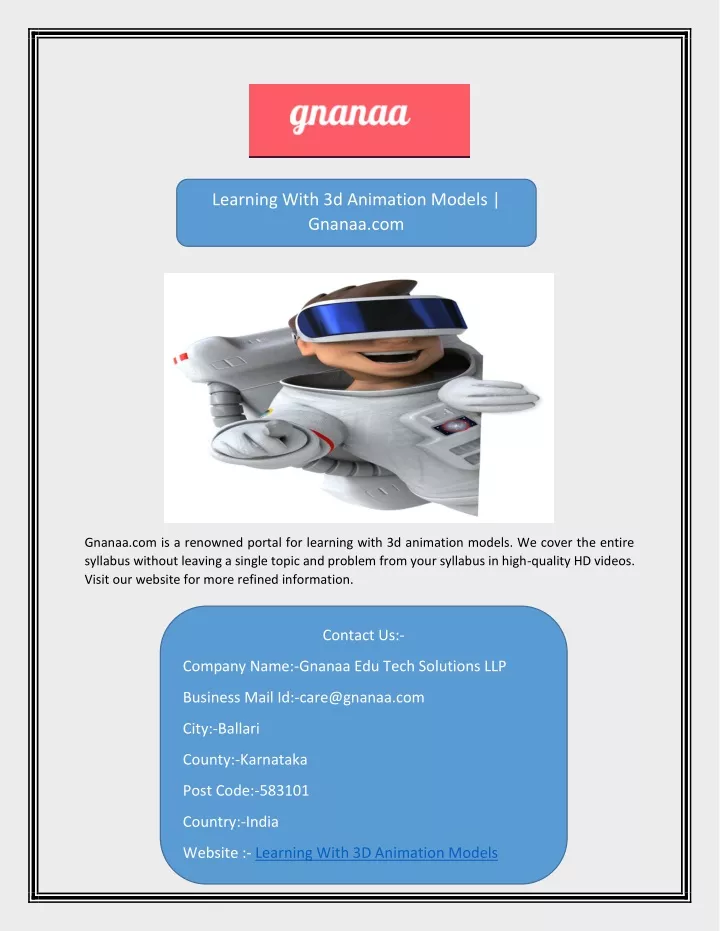 learning with 3d animation models gnanaa com