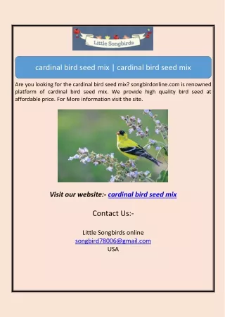 cardinal bird seed mix | cardinal bird seed mix