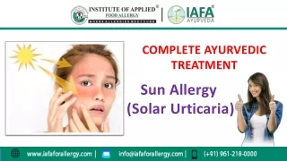 Ayurvedic Treatment For Sun Allergy (Solar Urticaria)