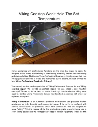 Viking Cooktop Won’t Hold The Set Temperature