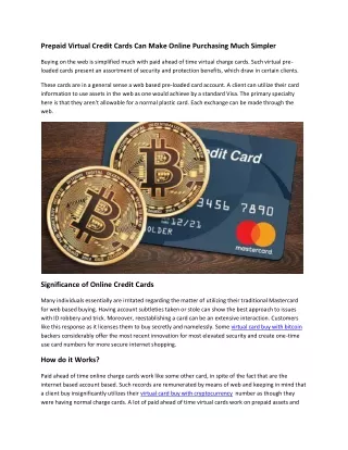 prepaid virtual credit cards can make online