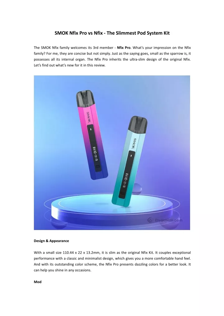 smok nfix pro vs nfix the slimmest pod system kit