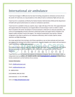international air ambulance