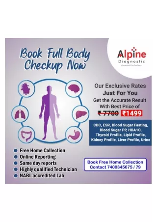 Alpine Diagnostic Centre | Book a Hba1c test | Health Pacakages