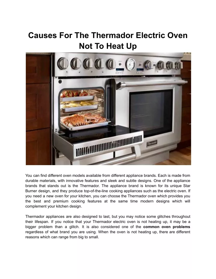 causes for the thermador electric oven