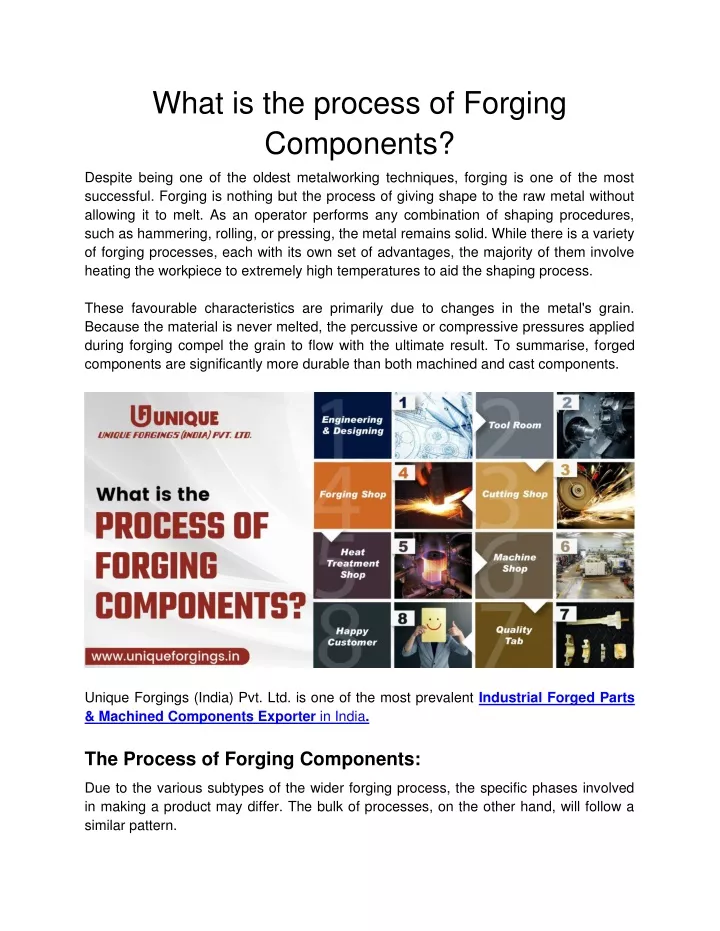 what is the process of forging components