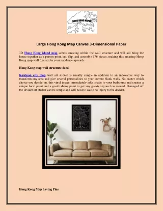 large hong kong map canvas 3 dimensional paper