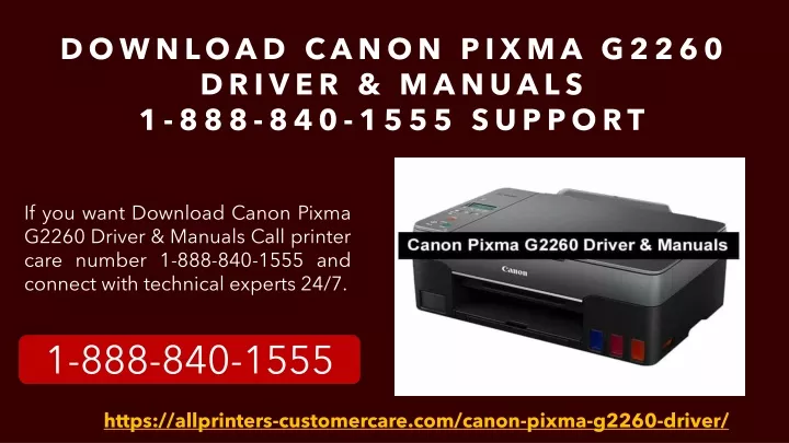 download canon pixma g2260 driver manuals 1 888 840 1555 support