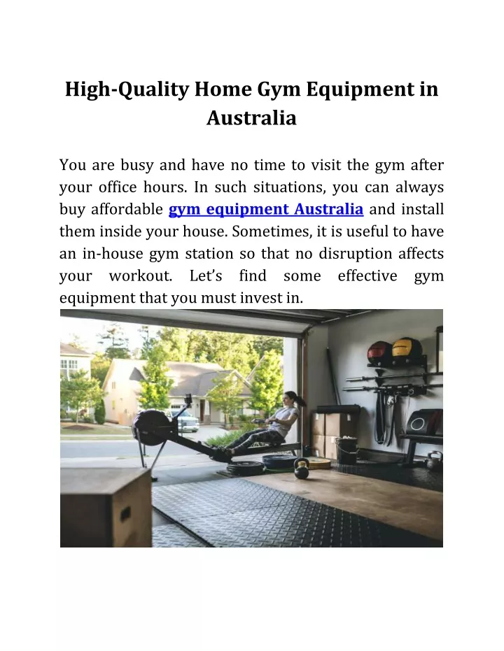 high quality home gym equipment in australia
